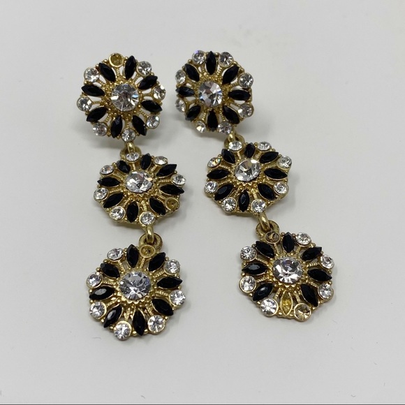 Elie Tahari Jewelry - ELIE TAHARI Medallion Drop Earrings Black & Gold